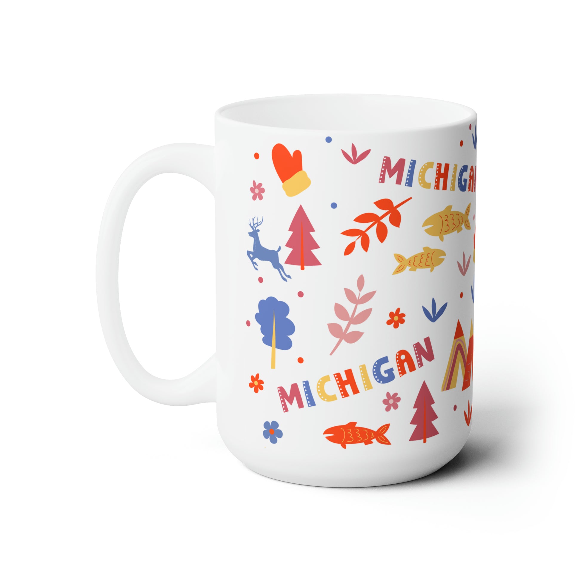 Michigan State Mug, Large Mug 15 oz, Left Side