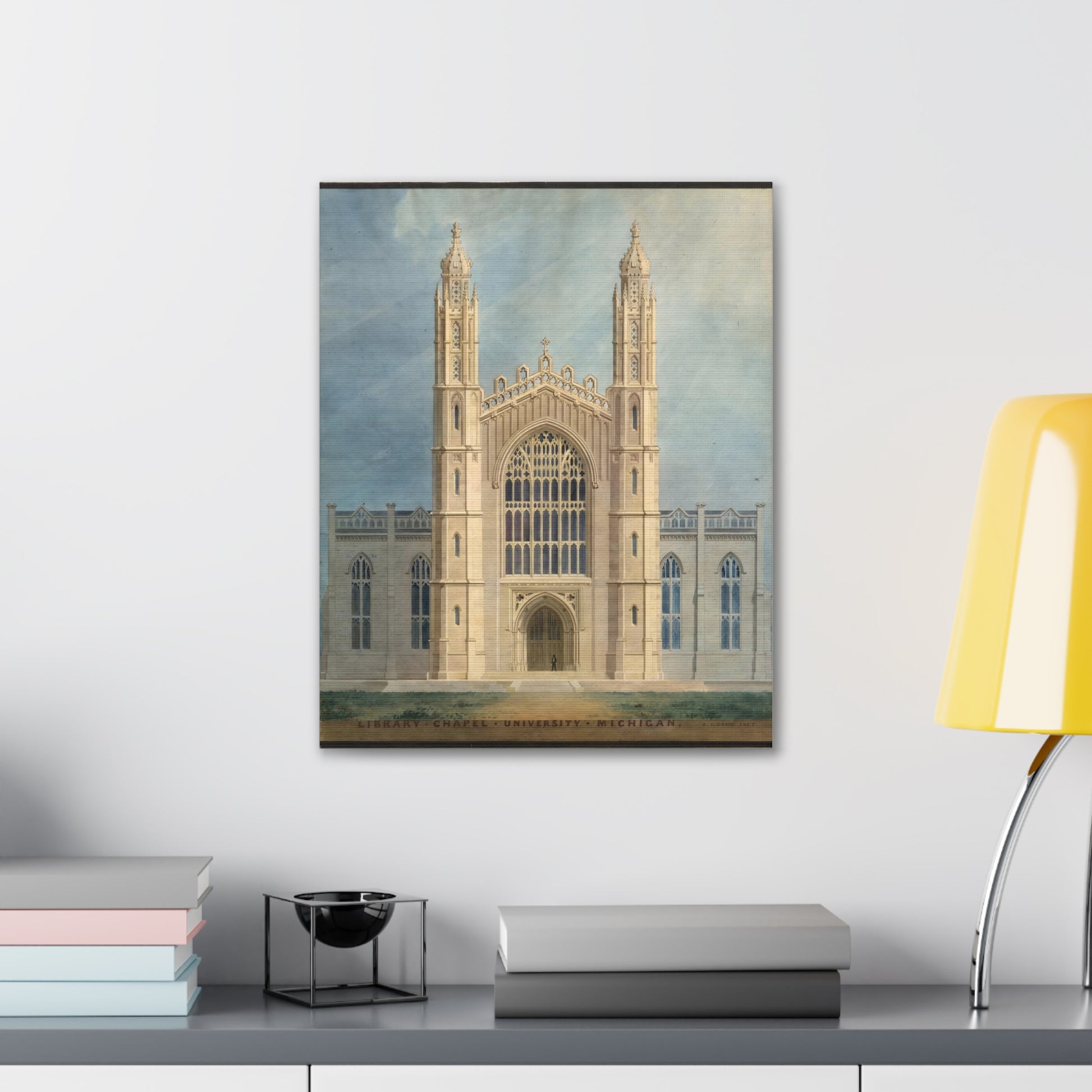 Canvas Print, Michigan University, Library Chapel, Desk mock-up