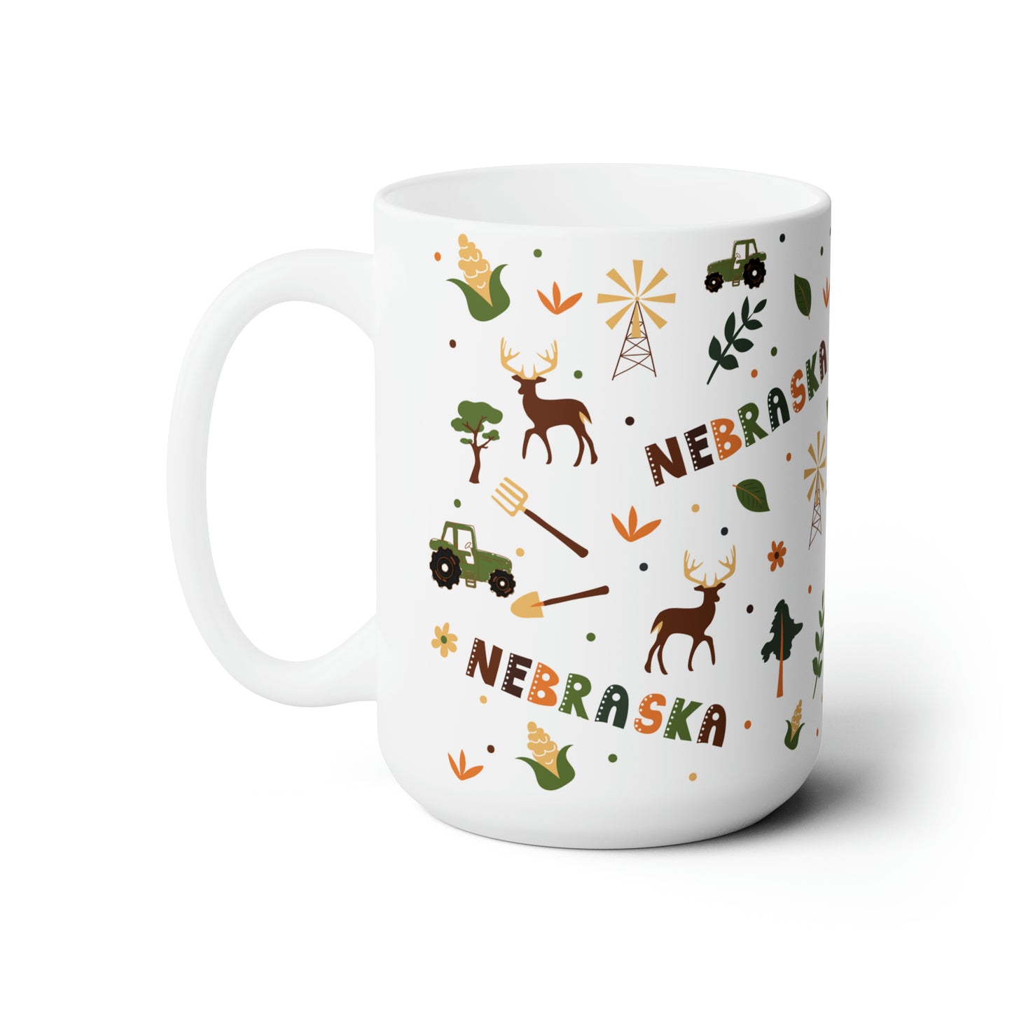 Nebraska Mug, Large 15 oz, left side