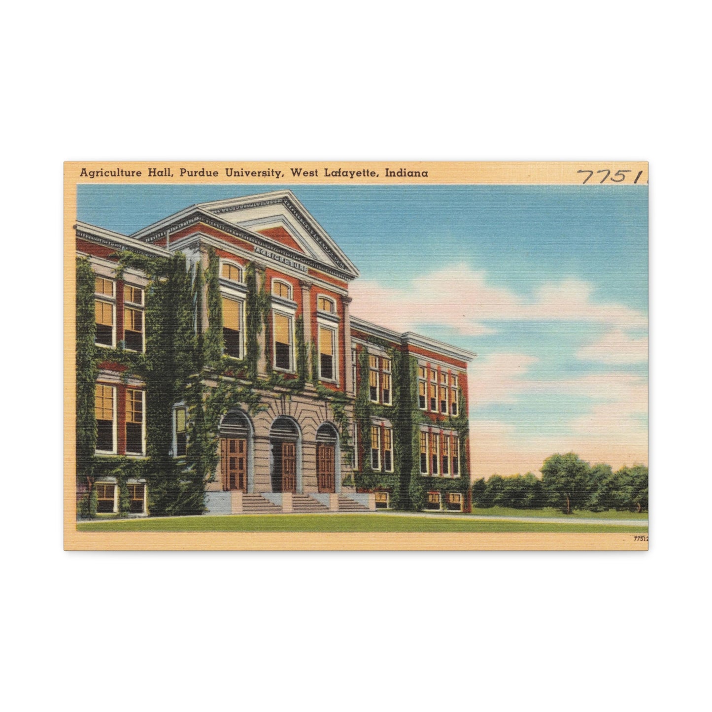 Canvas Print, Purdue University, Historic Agriculture Hall, front