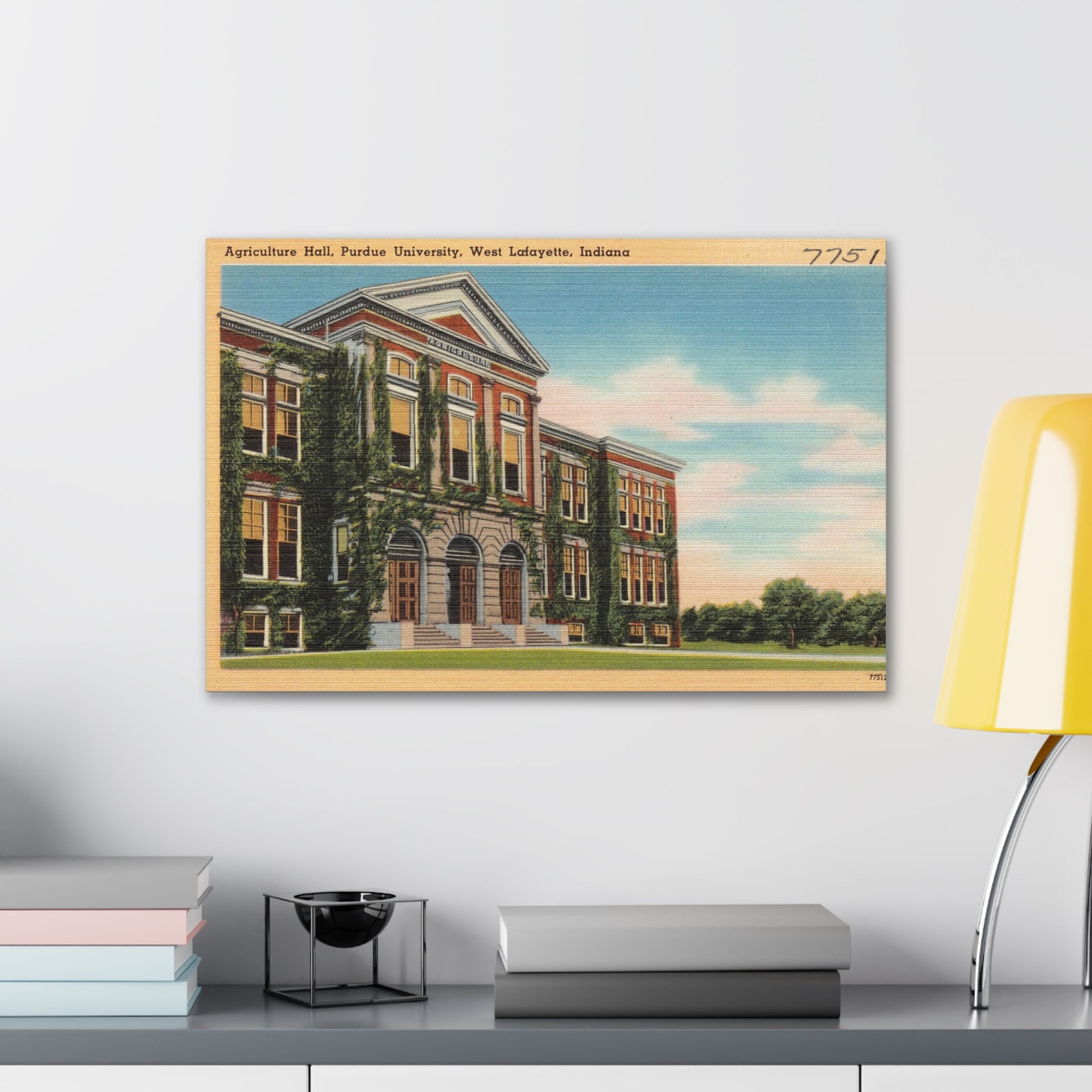 Canvas Print, Purdue University, Historic Agriculture Hall, desk mock-up large