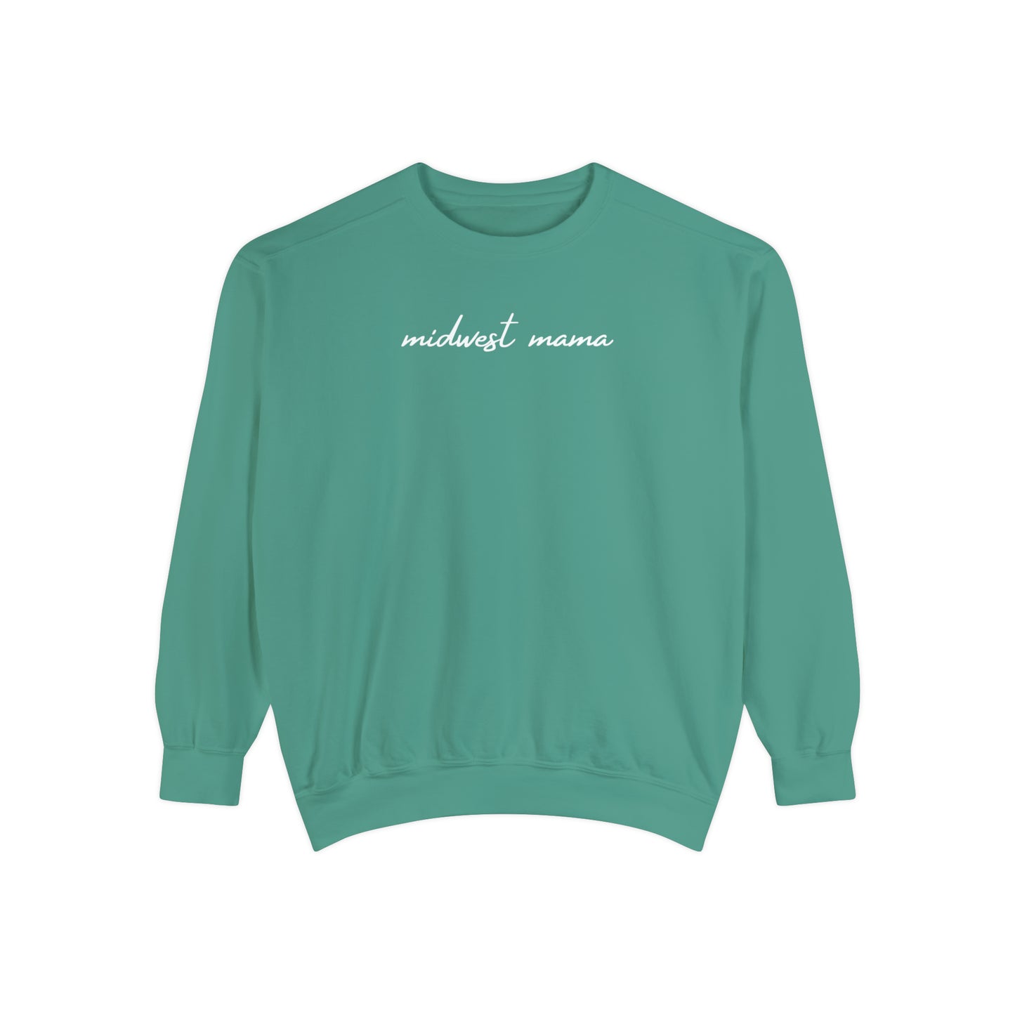 Cozy Midwest Momma Crew Neck Sweatshirt Colored light Green