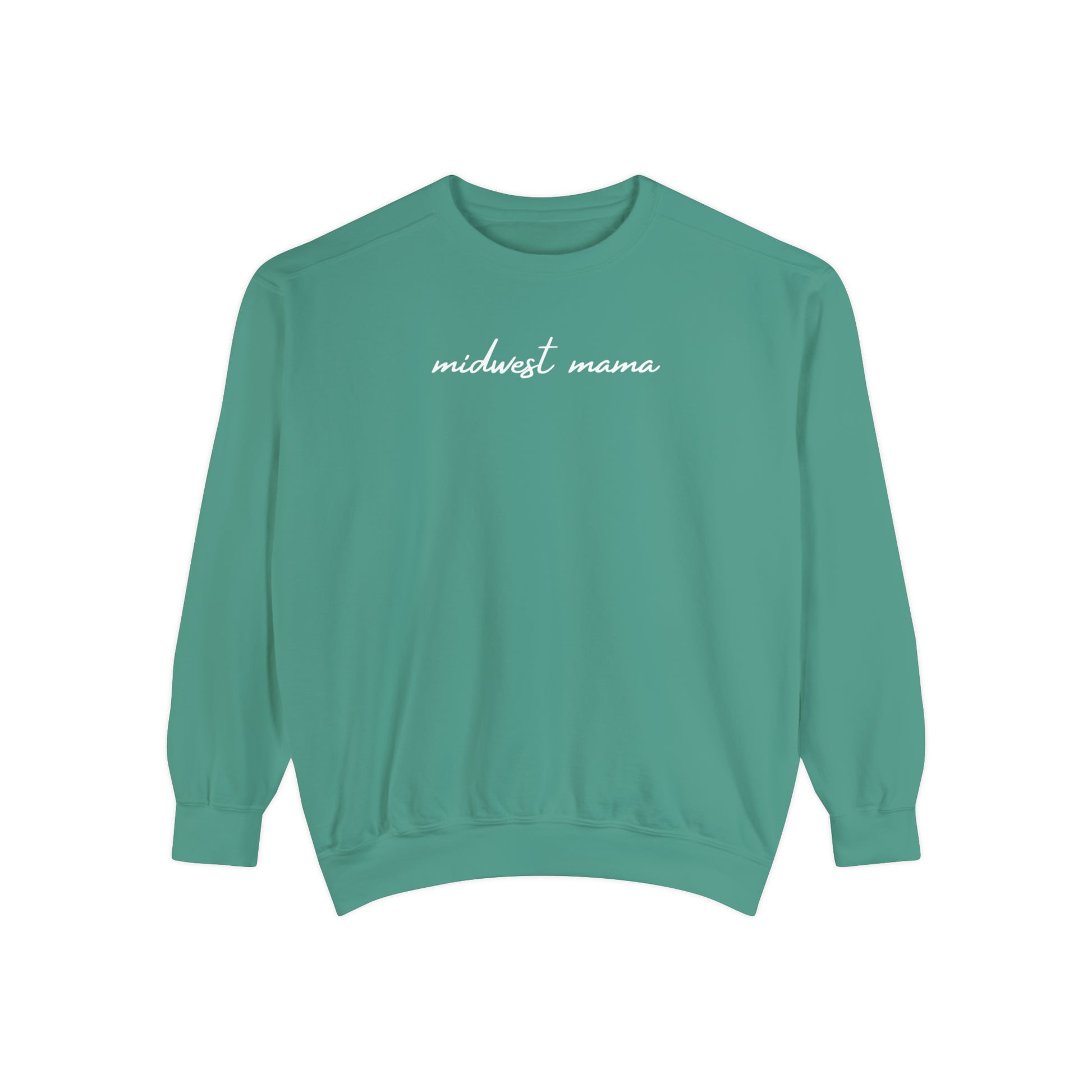 Cozy Midwest Momma Crew Neck Sweatshirt Colored light Green