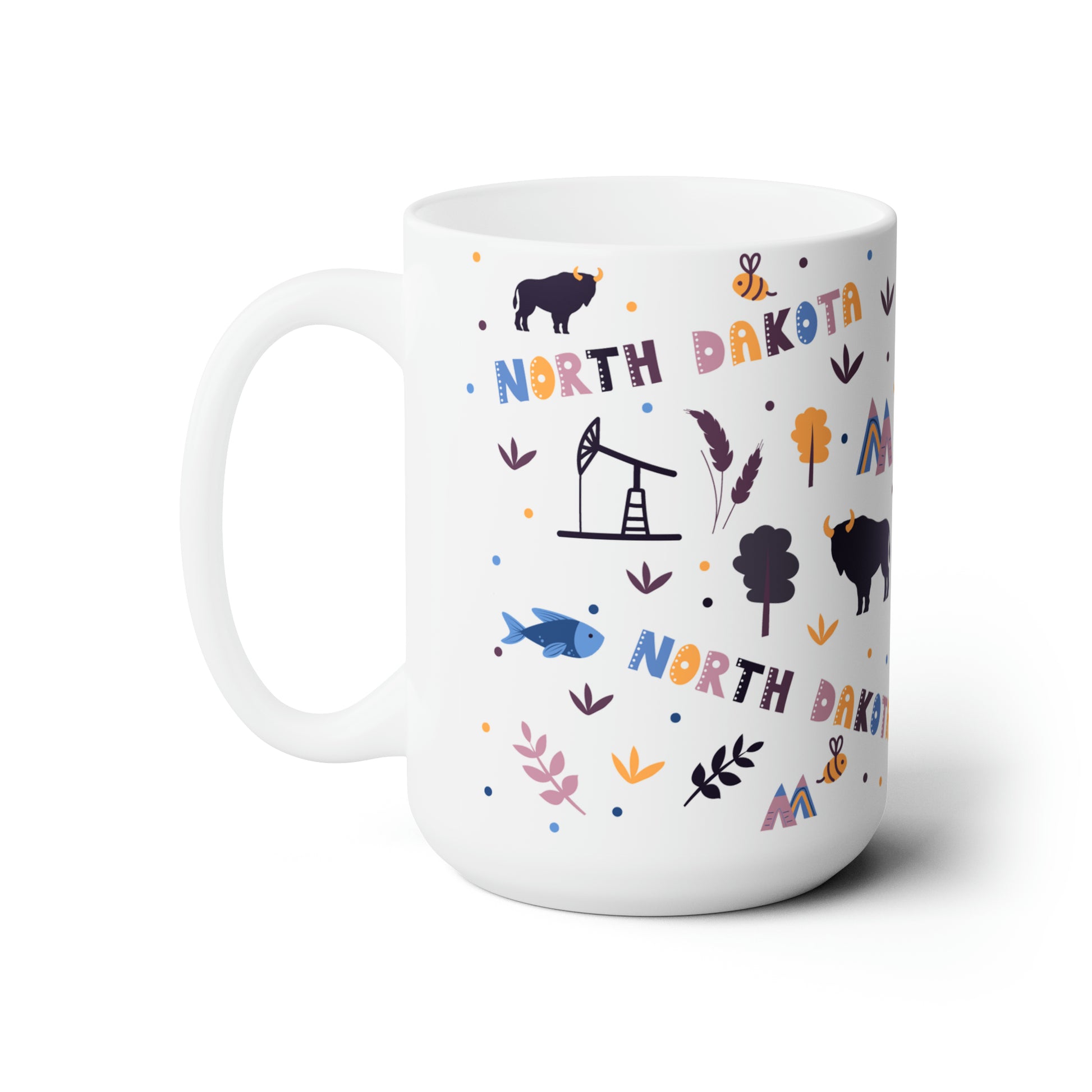 North Dakota Mug, Large 15 oz, left side