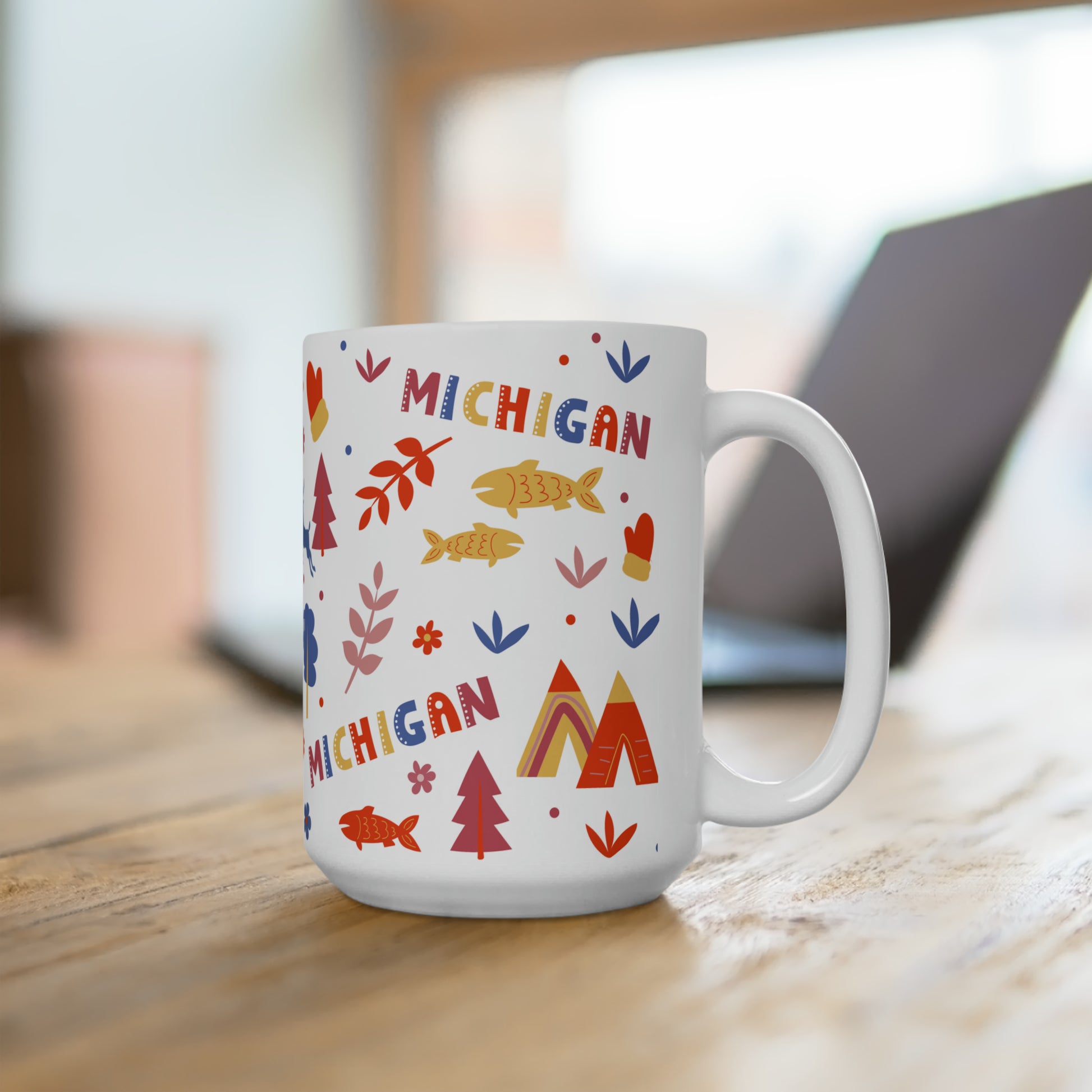 Michigan State Mug, Large Mug 15 oz, live