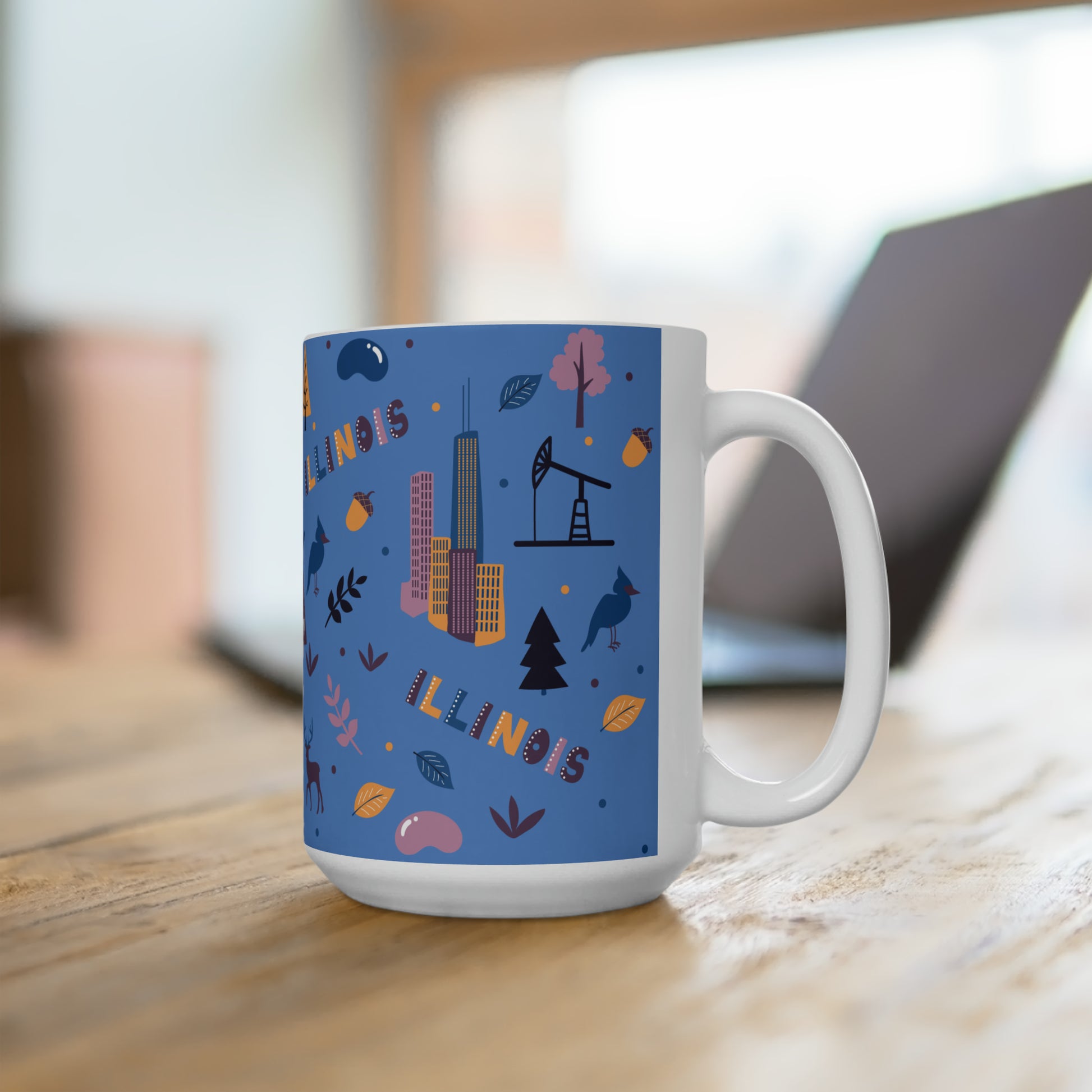 Illinois State Mug, 15 oz, live mockup