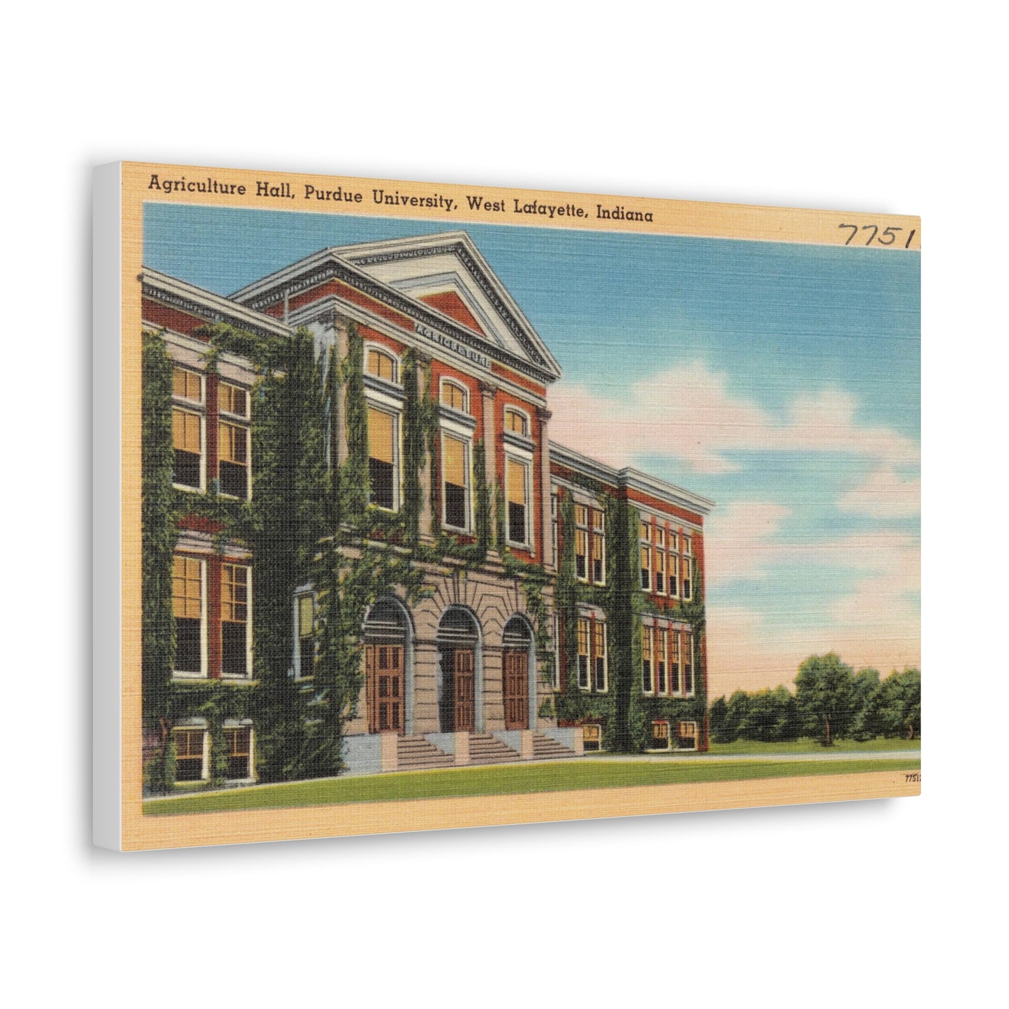 Canvas Print, Purdue University, Historic Agriculture Hall, angle view