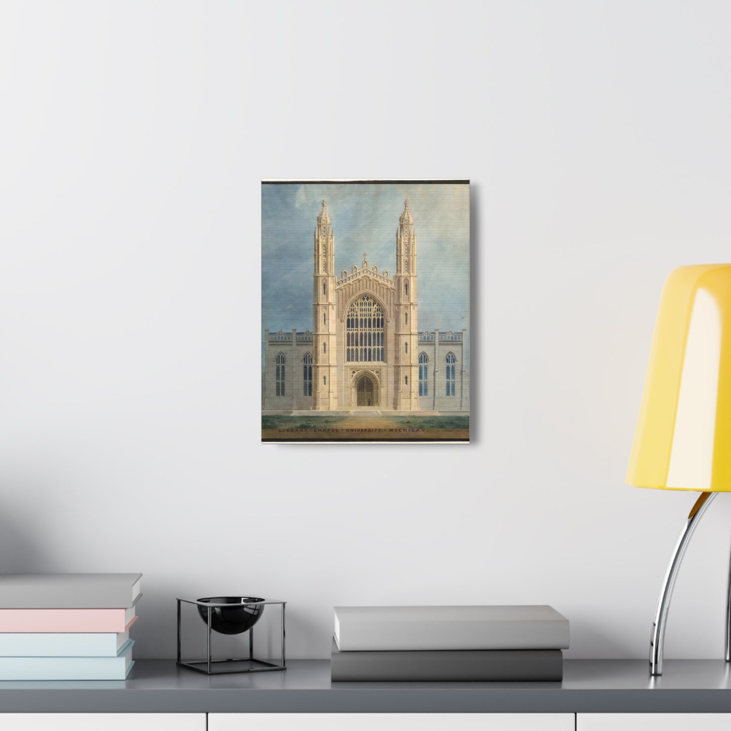 Canvas Print, Michigan University, Library Chapel, desk mock-up