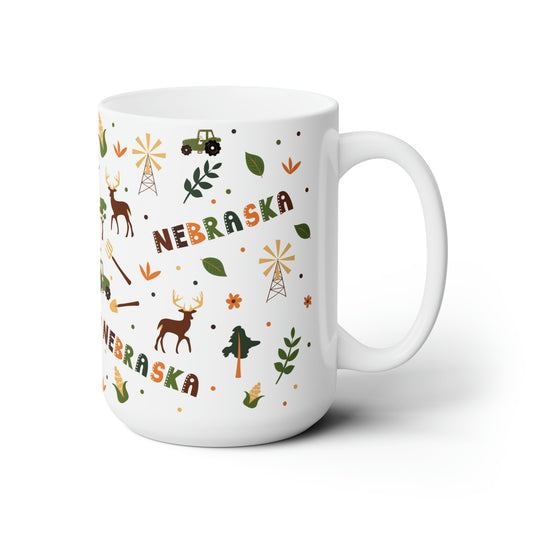 Nebraska Mug, Large 15 oz, Right Side