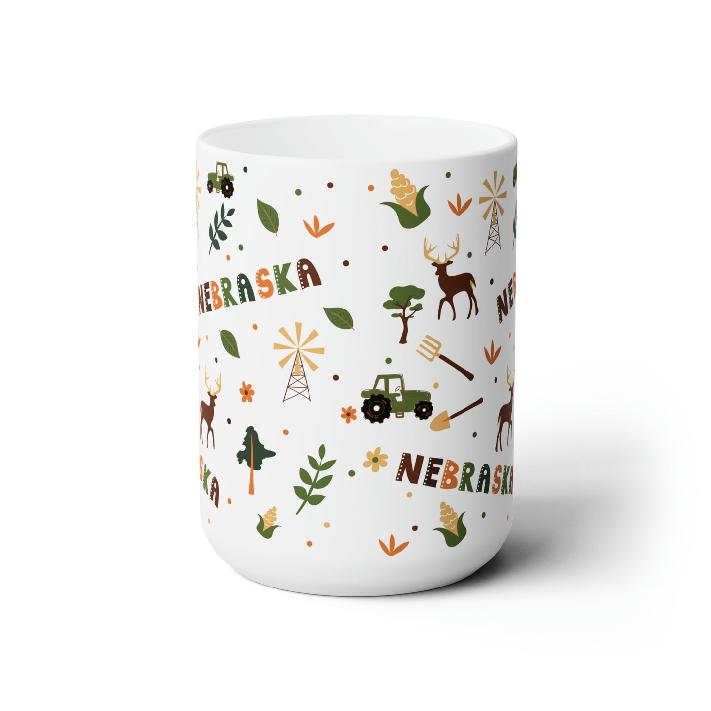 Nebraska Mug, Large 15 oz, Front