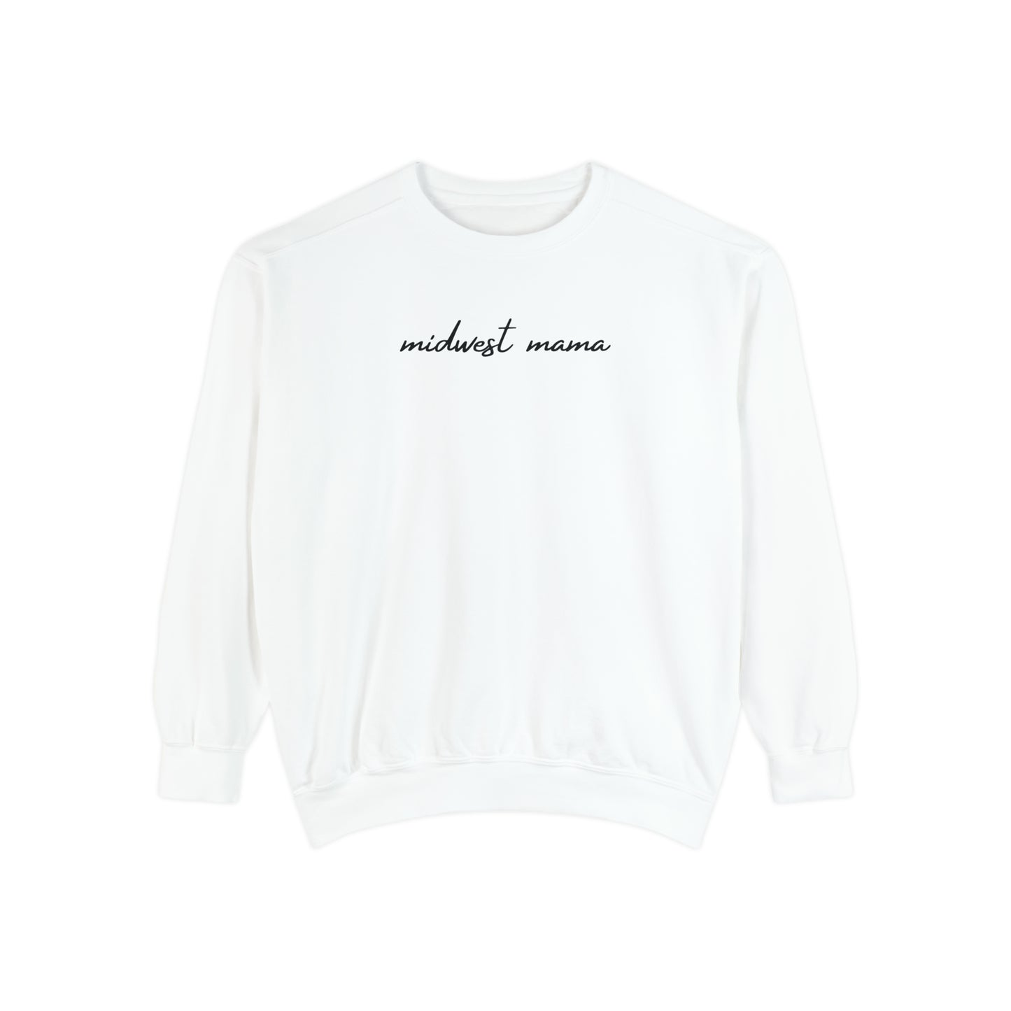 Cozy Midwest Momma Crew Neck Sweatshirt Colored White