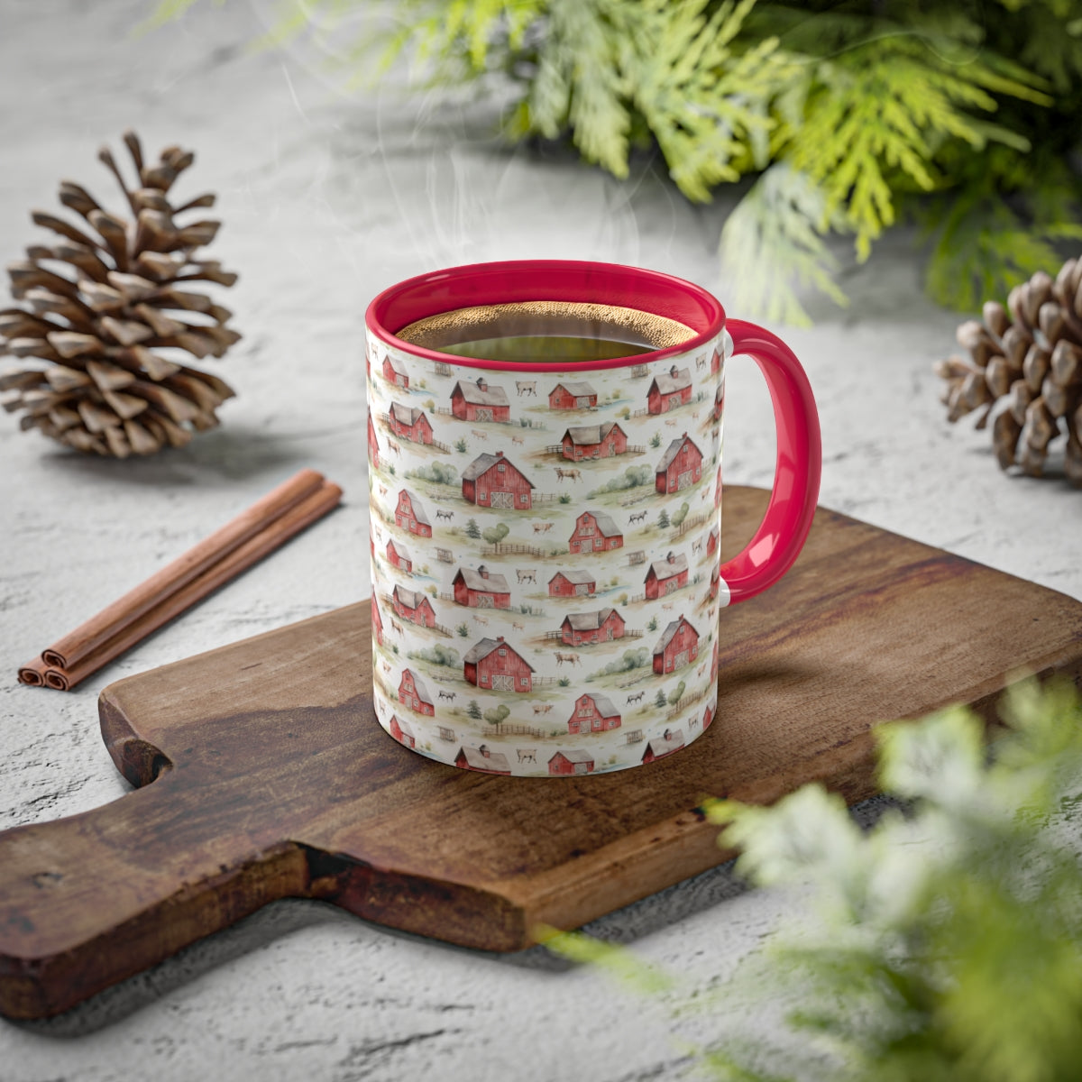 Classic Red Barn Mug, 11oz, live mock up