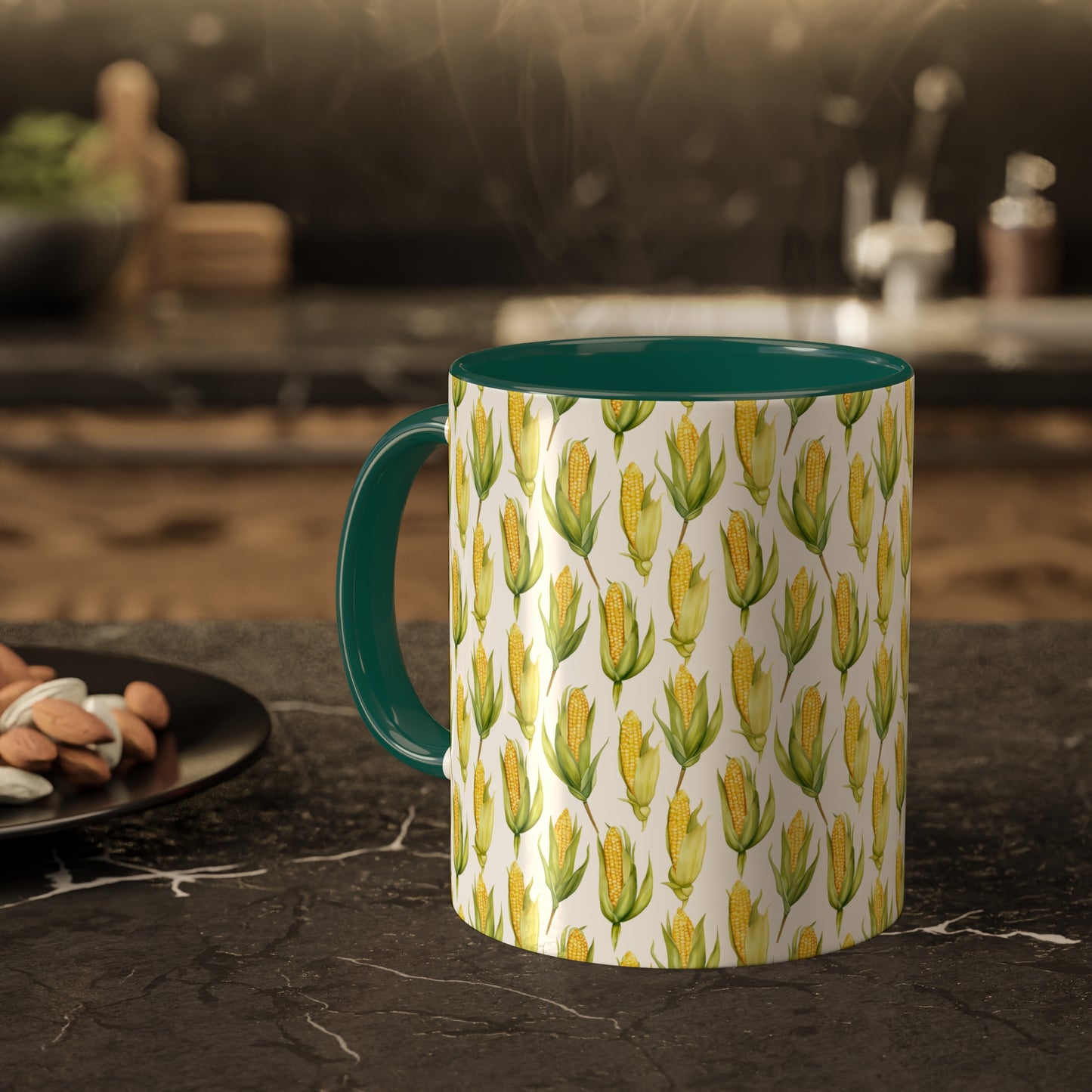 Corn Coffee Mug, 11oz, on the table