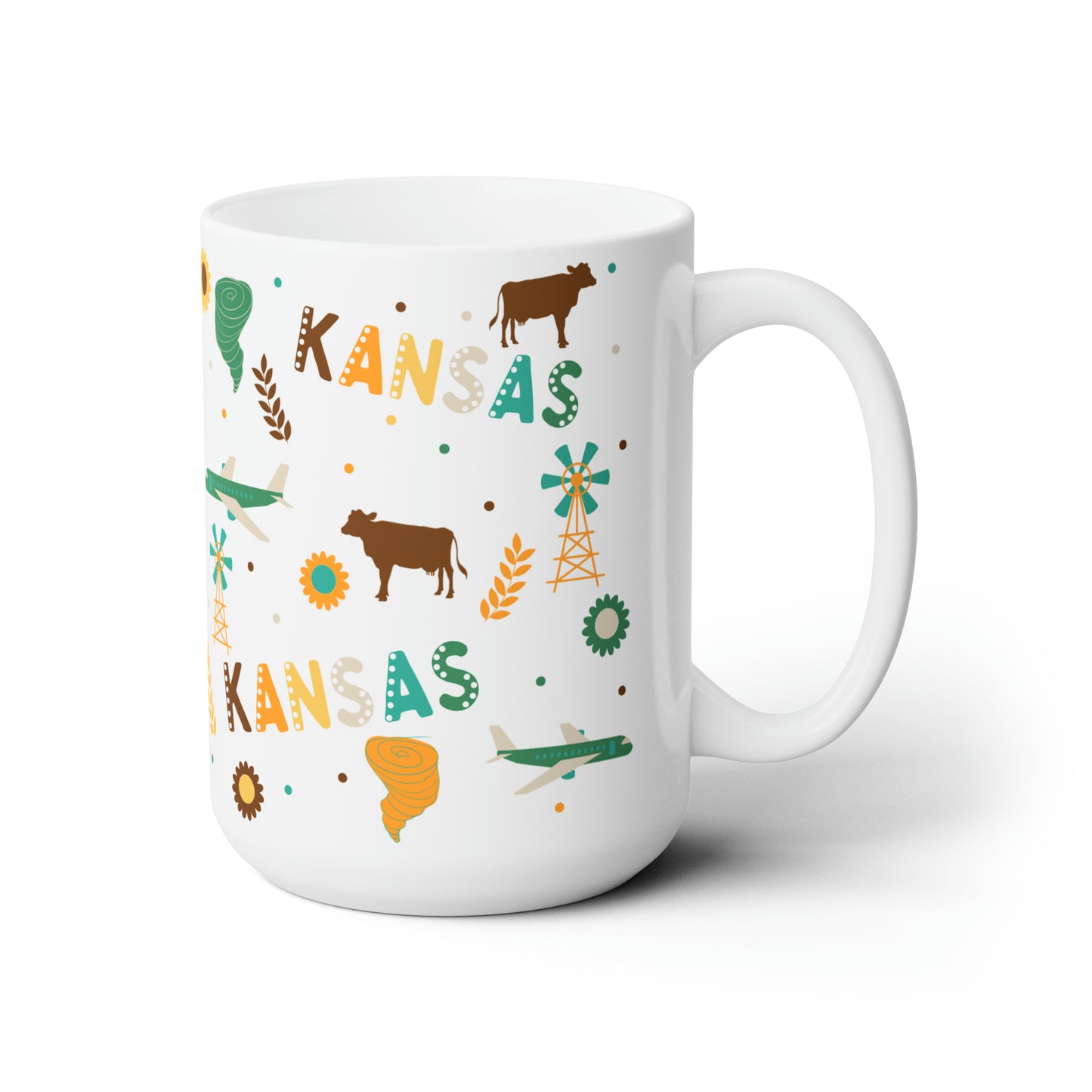 Iowa State Mug, Large Mug 15 oz, right Side