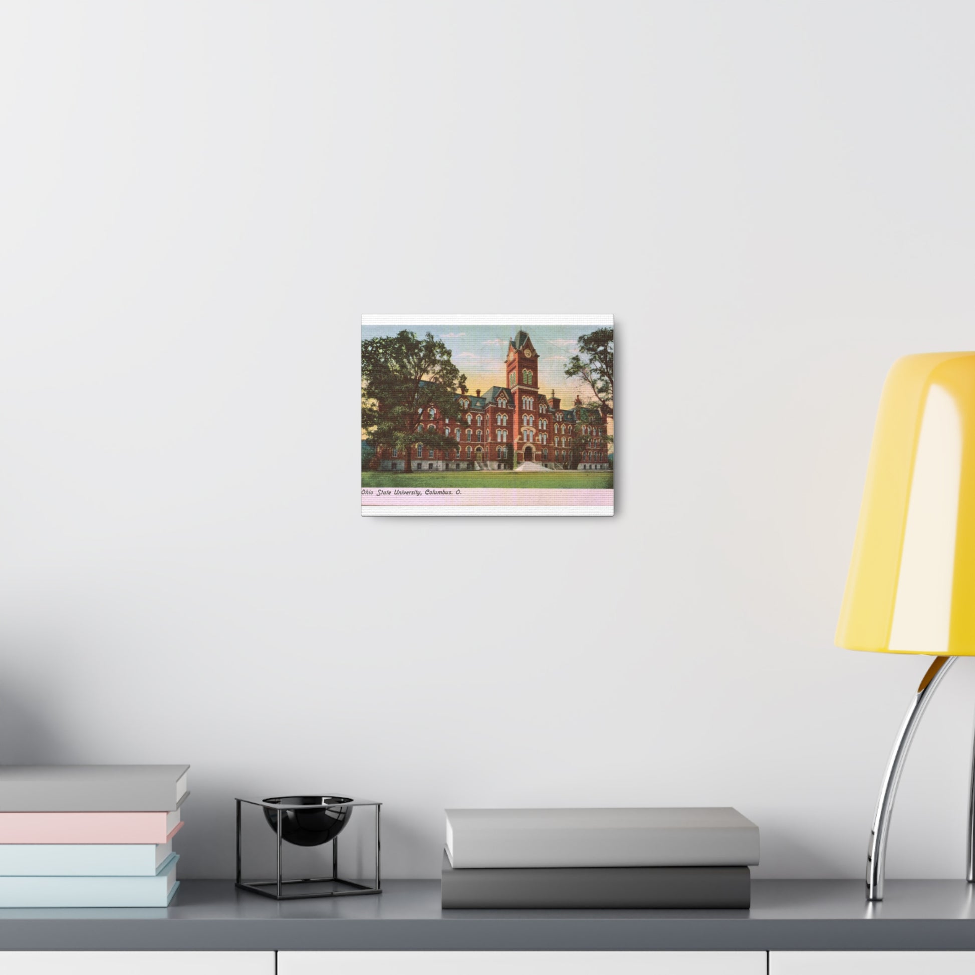 Canvas Print, University Hall, Ohio State, desk mock-up, medium