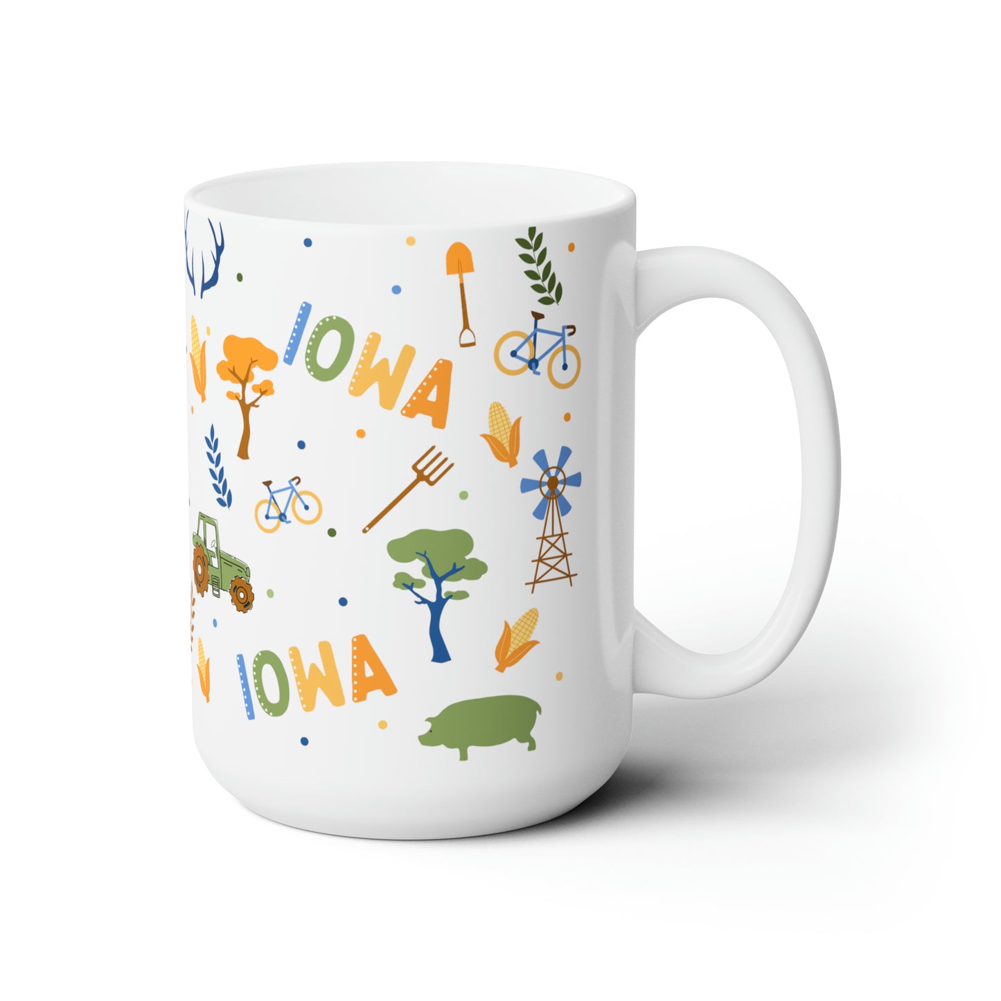 Iowa State Mug, Large Mug 15 oz, Left Side